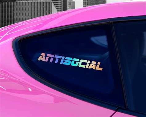 Antisocial Car Decal Jdm Car Decal Antisocial Club Decal Antisocial