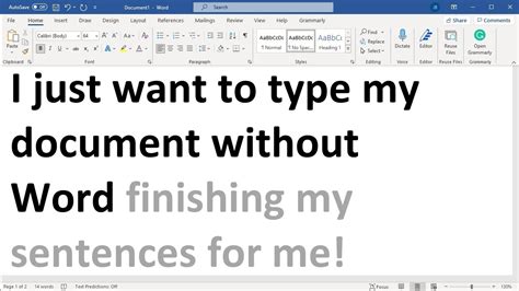 How To Turn Off The Predictive Suggested Text Feature In Microsoft Word Youtube