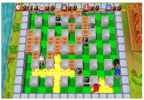 Bomberman game from [Chanel et al., 2012] on the left and hedgewars... | Download Scientific Diagram