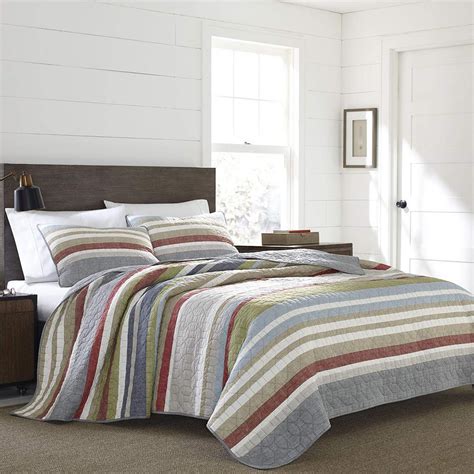 Eddie Bauer Salmon Ladder Multi Colored Twin Quilt Set 2 Piece 221107 The Home Depot