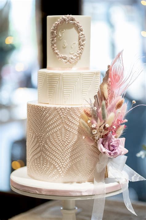 Blush Pink Stencilled Boho Wedding Cake Mel S Amazing Cakes