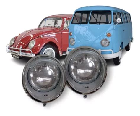 Farol Fusca Olho De Boi Vw Kombi Duas Lentes Par Frete Gr Tis