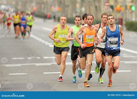 Group Of Runners In Barcelona Half Marathon Editorial Image Image