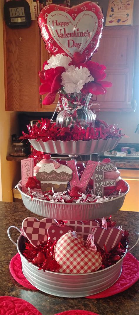 Three Tier Valentine S Day Centerpiece Valentines Day Centerpiece