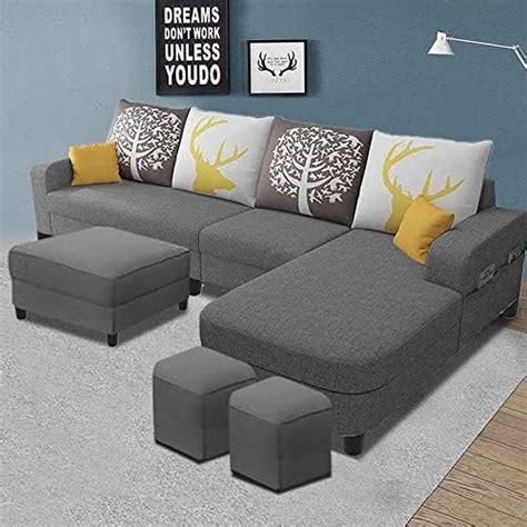 Braxton Syriana Lhs Seater L Shape Sofa Set For Living Room Beige