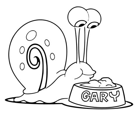 Desenhos De Gary Caracol De Bob Esponja Para Colorir E Imprimir