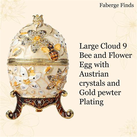 Big Faberge Replica Egg This Is A Huge 612 Inch Beige Bees Etsy