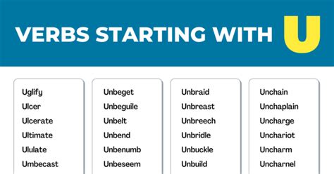 606 Useful Verbs That Start With U In English 7ESL