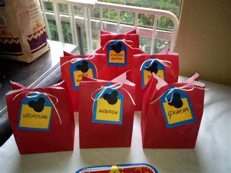 Mickey Mouse Party Favor Bags That I Made For My Sons 1st Birthday