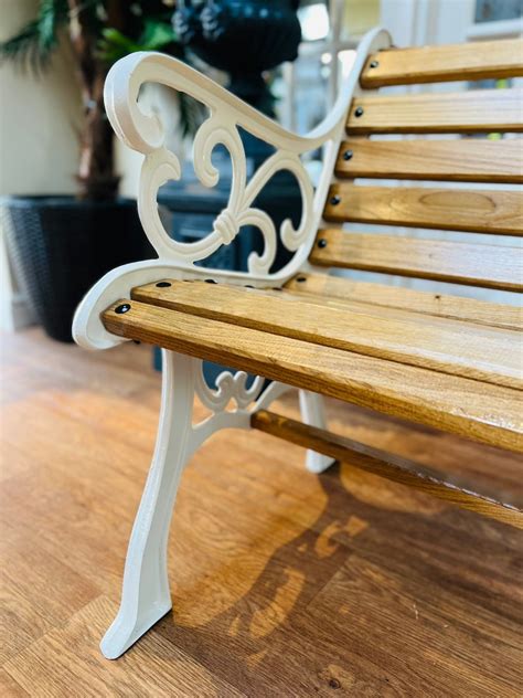 Fully Restored Cast Iron Garden Bench With Oiled Oak Slats Etsy