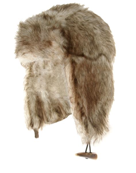 Asos All Over Fur Trapper Hat In Beige Natural For Men Lyst