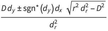 Circle Line Intersection From Wolfram Mathworld