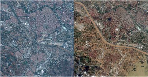 Prima E Dopo L Alluvione Le Immagini Satellitare Su Valencia Sono