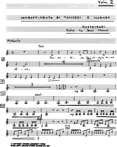 Il Combattimento Di Tancredi E Clorinda Sheet Music By Claudio