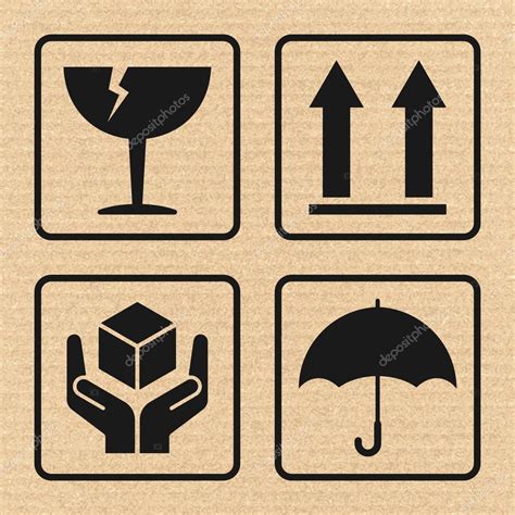 Fragile Signs On Cardboard Stock Vector Realvector