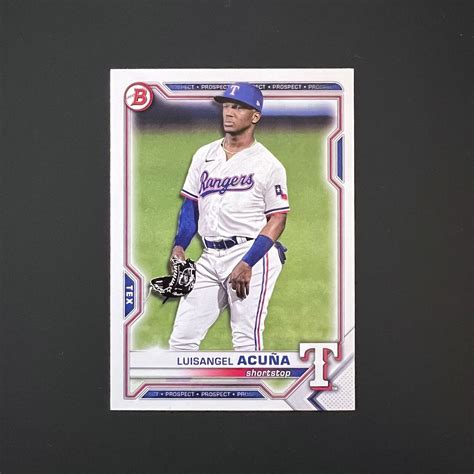 LUISANGEL ACUNA 2021 BOWMAN DRAFT PAPER BD81 RC TEXAS RANGERS TOP