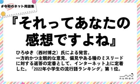 それってあなたの感想ですよね（それってあなたのかんそうですよね） Numan