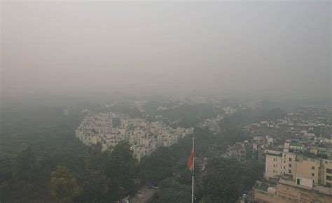 Delhi Air Pollution Smog Pics Drone View Shows Delhi Choking Under