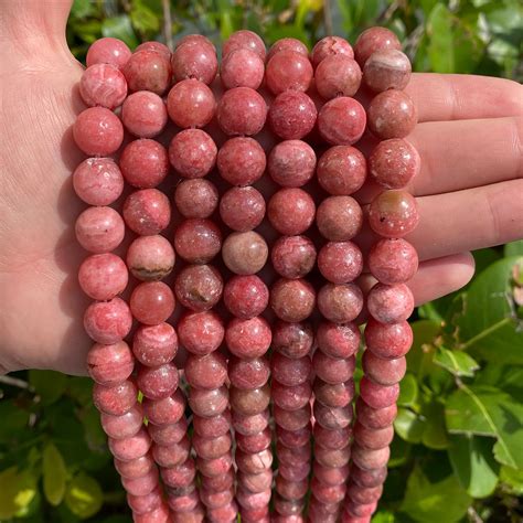 Rhodochrosite Beads Grade A Round Natural Gemstone Beads Sold By