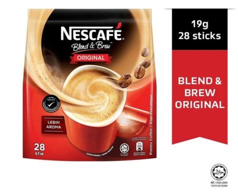 NESCAFE BLEND AND BREW INSTANT 3 IN 1 ORIGINAL 28 STICKS X 19g