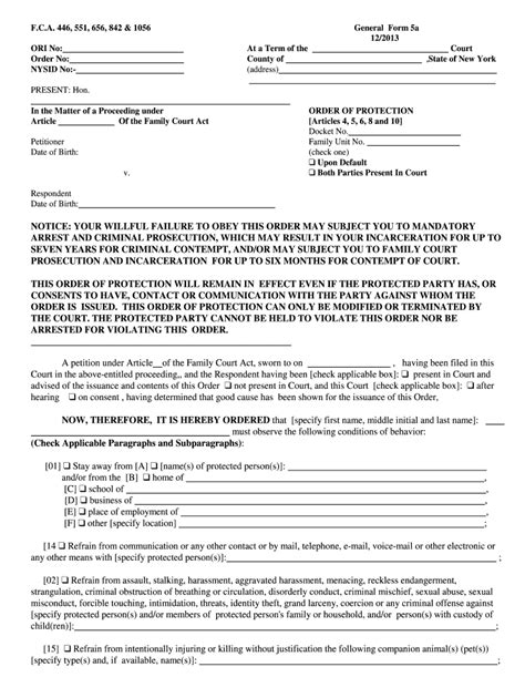 Justia Order Of Protection New York Court Forms Fill Out And Sign