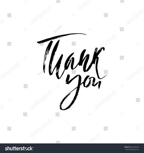 Thank You Handwritten Inscription Hand Drawn Royalty Free Stock Vector 580735024