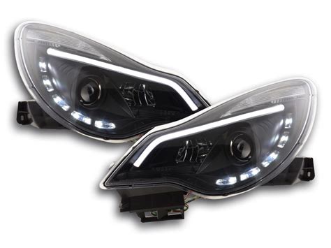 Scheinwerfer Set Daylight LED Tagfahrlicht Opel Corsa D Ab 2011 Schwarz