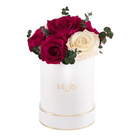 Deep Rose Flower Box Infinity Rose Wieczne R E Z Eukaliptusem