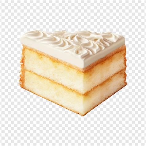 Deliciosa Fatia De Bolo De Baunilha Isolada Em Fundo Transparente Psd