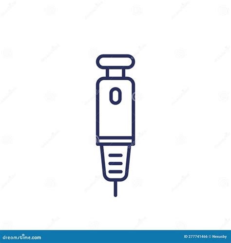 Insulinepen Pictogram Insuline Injectielijn Vector Vector Illustratie