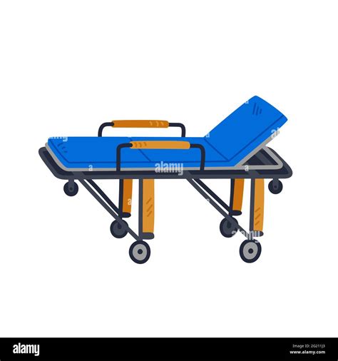 Stretcher First Aid Stretcher Medical Equipment Flat Style Vector