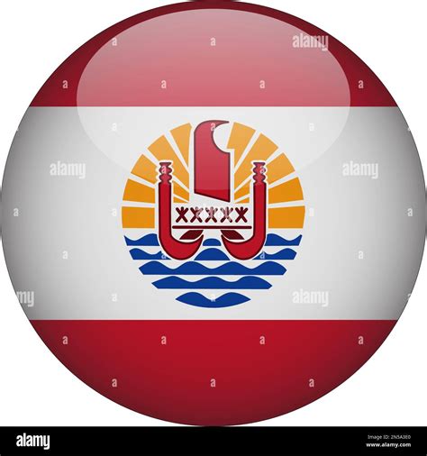 French Polynesia 3d Rounded Flag Icon Button Vector Stock Vector Image