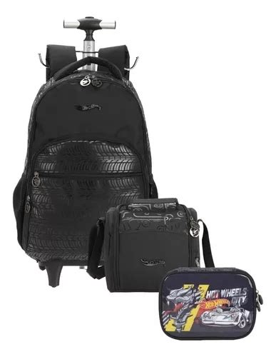 Kit Mochila Juvenil Rodinhas Al As Trolley Hot Wheels Grande Parcelamento Sem Juros