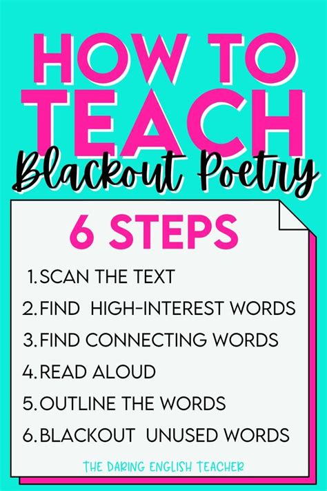 How To Teach Blackout Poetry Simple Steps For Classroom Instruction