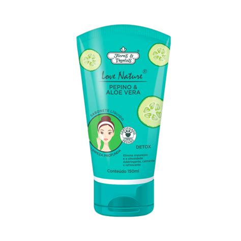 SABONETE LIQUIDO FACIAL PEPINO ALOE 150ML FLORES E VEGETAIS Yumei