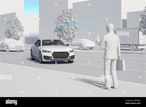 3D smart car safety system on the road 009 Stock Photo - Alamy