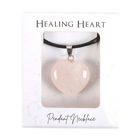 Rose Quartz Healing Crystal Heart Necklace By Spiritual Gifts