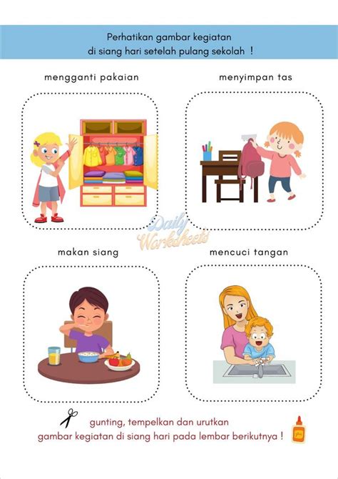 Materi Kegiatan Di Siang Hari Prasekolah Taman Kanak Kanak Aktivitas