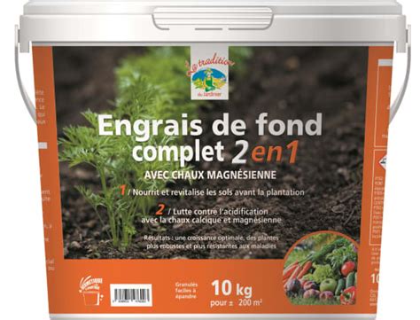 Engrais De Fond Complet 2 En 1 Seau De 10 Kg Gamm Vert