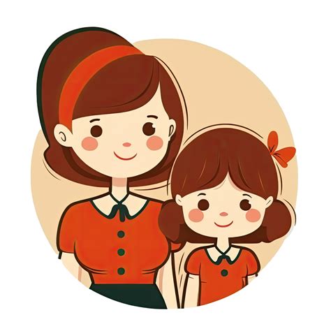 Mother and Daughter Cartoon 22917740 PNG