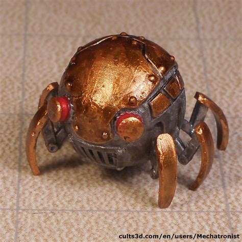 STL File Spider Ball Clockwork Robot Miniature Artificer Construct For