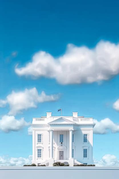 A White House With A Flag On The Roof Premium AI Generated Image