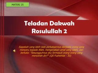 Teladan Dakwah Rosul 2 PPT