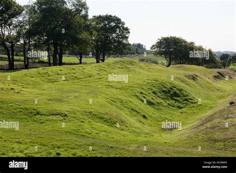 Looking Sw From Outer Bank Of The Antonine Wall W Of Rough Castle Stock