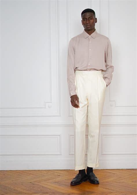 Tenue Brunch Sur Mesure Pantalon En Laine Sergée Off White Rives Paris