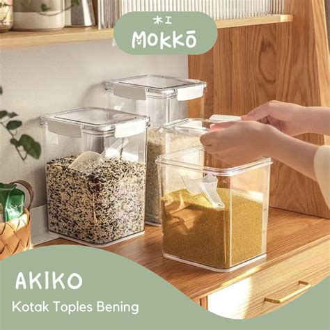 Jual Mokko Akiko Kotak Kedap Makanan Simple Toples Camilan Mudah