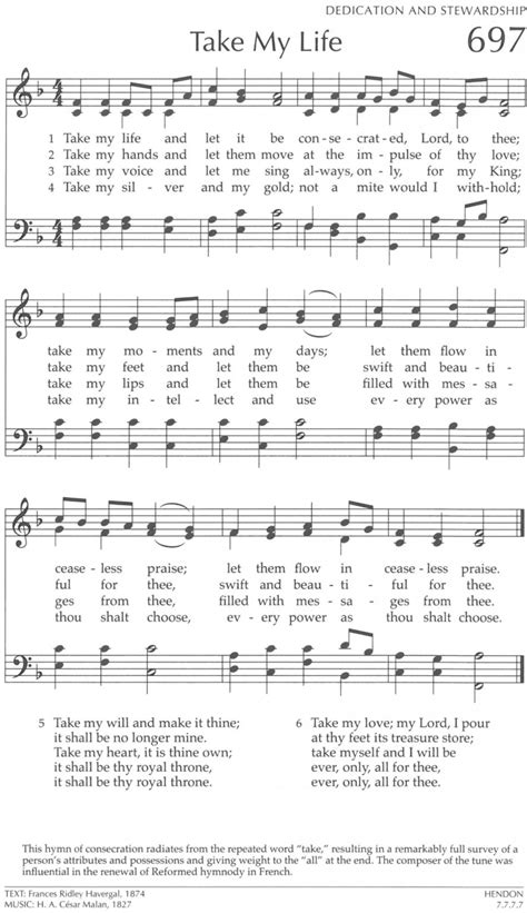 Take My Life ~ Hymn 697 ‹ First Presbyterian Winter Haven