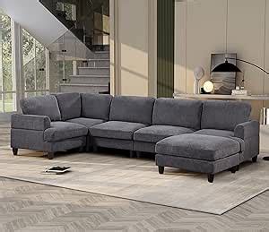 Amazon FANYE U Shape Oversized Modular Sectional Sofa Couch