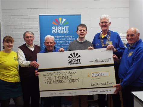 Sight for Surrey receives a roaring donation from The Leatherhead Lions