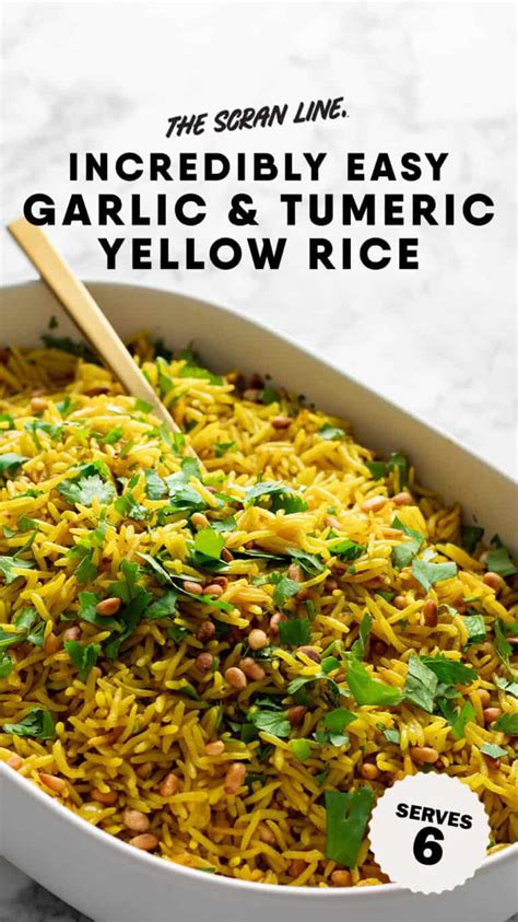 Easy Garlic Turmeric Rice The Scranline